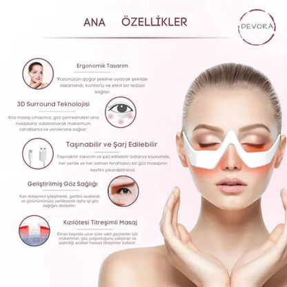 Nora | Gözaltı Mikro Akım Kırmızı Işık Terapi Gözlüğü