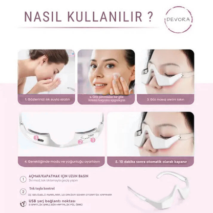 Nora | Gözaltı Mikro Akım Kırmızı Işık Terapi Gözlüğü