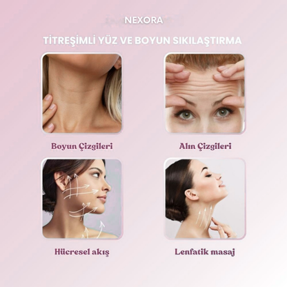 Nexora | LED Işıklı Titreşimli Yüz ve Boyun Sıkılaştırma Terapi Cihazı